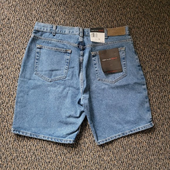 NWT Men's Perry Ellis 100% Cotton Denim Shorts Size 38 - Picture 2 of 8